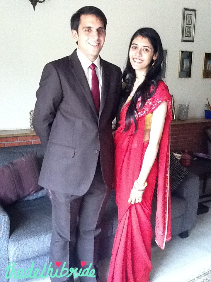 It's evident that the sari was draped by me, the novice!