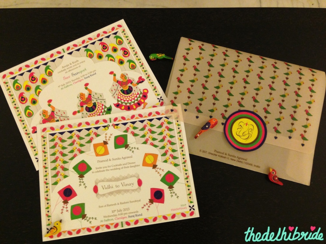 All the elements of the unique Indian wedding card