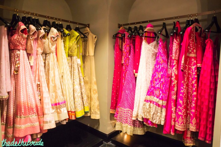 Bright hued lehengas tempt you to come over and browse
