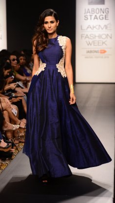 Ridhi Mehra long gown deep blue front