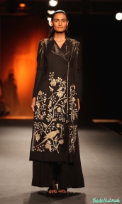Hand Embroidered Silk Long Jacket with Silk Chiffon Pants - Rahul Mishra - Amazon India Couture Week 2015
