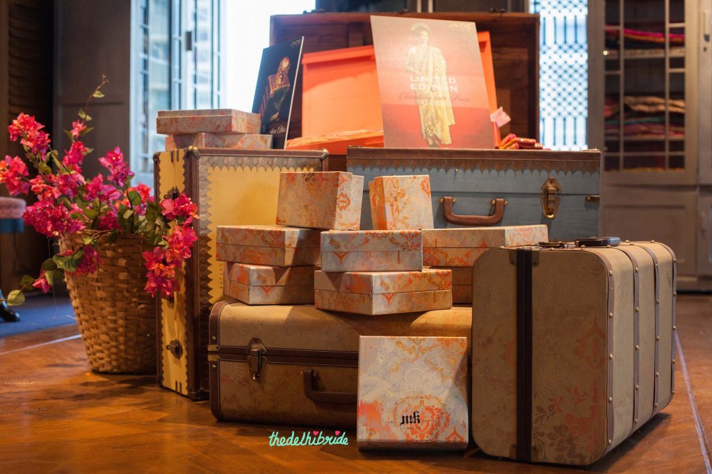 Cream trousseau trunks - wedding props - New JADE M&K Couture Studio - Mumbai Review